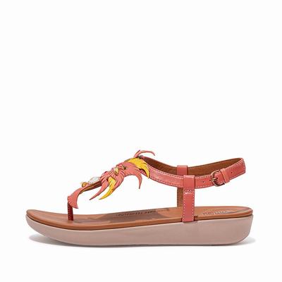 Fitflop Women's TIA Jewel Feather Leather Back-Strap Sandals - Pink, ZG3647215